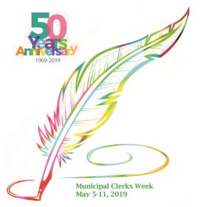 50th Annual Muncipal Clerks Week logo