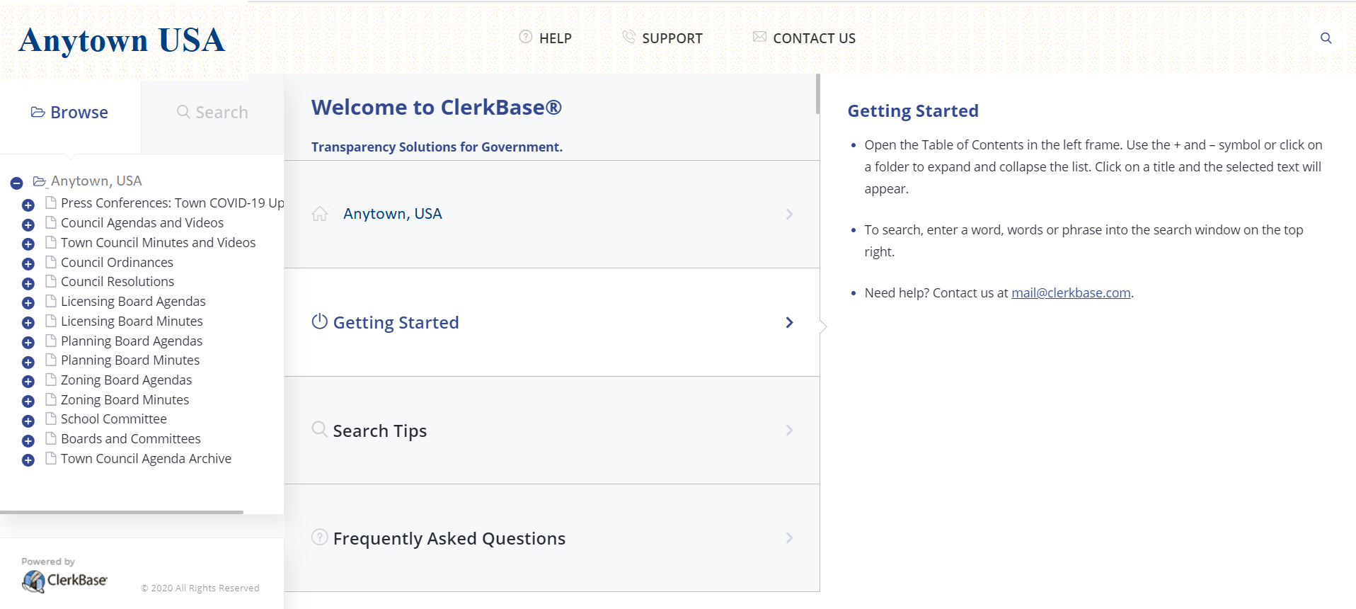 ClerkBase example site