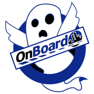 graphic of a ghost with OnBoard logo