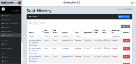Greenville, S.C. OnBoardGOV page