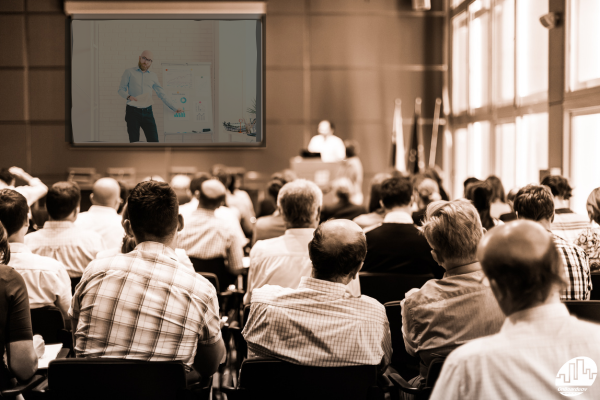 A virtual presentation at a local government meeting.